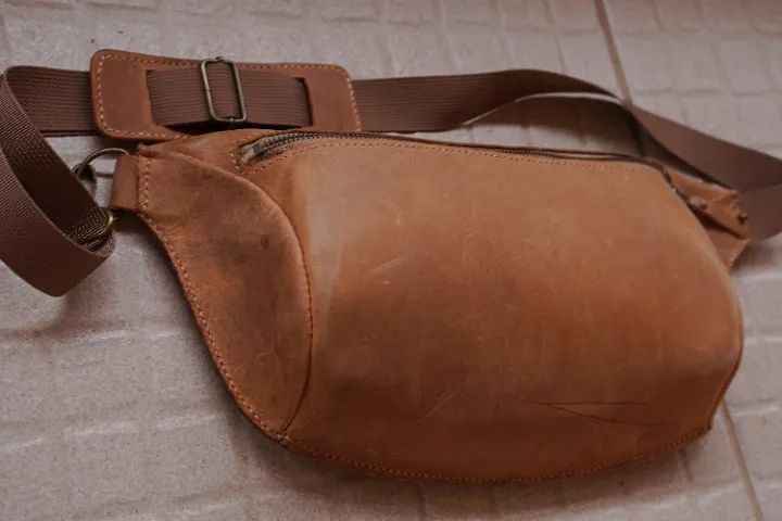 bolsa pochete couro legitimo crazy horse