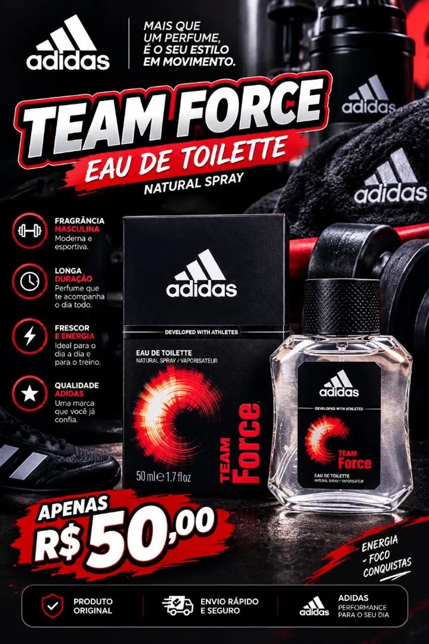 Perfume Adidas Masculino Eau de toilette 50ml - Foto 5