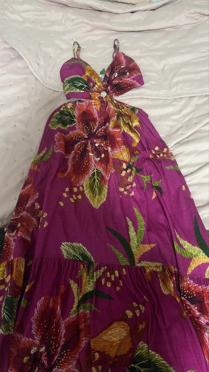 Vestido florido rosa da farm 