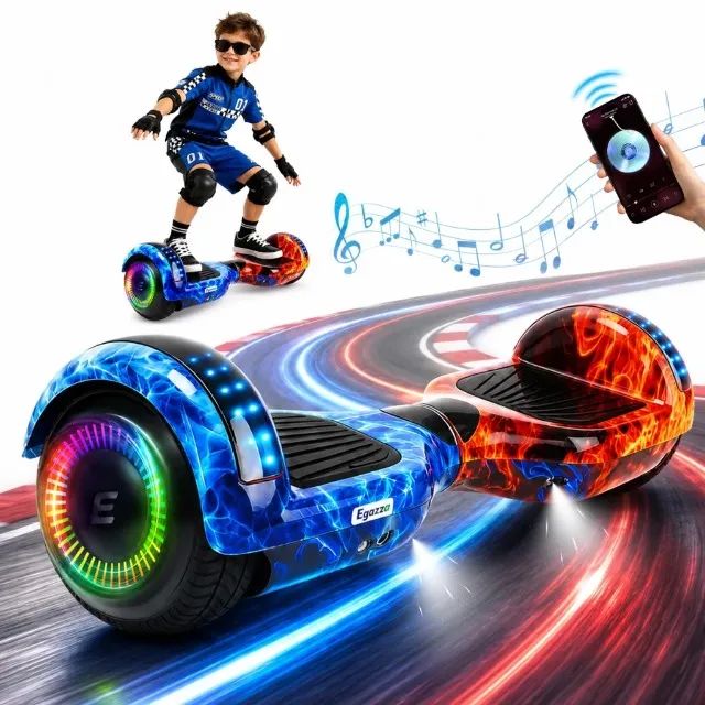 HOVERBOARD 2*MOTORES 160W COM BLUETOOTH E LEDS  - Foto 4