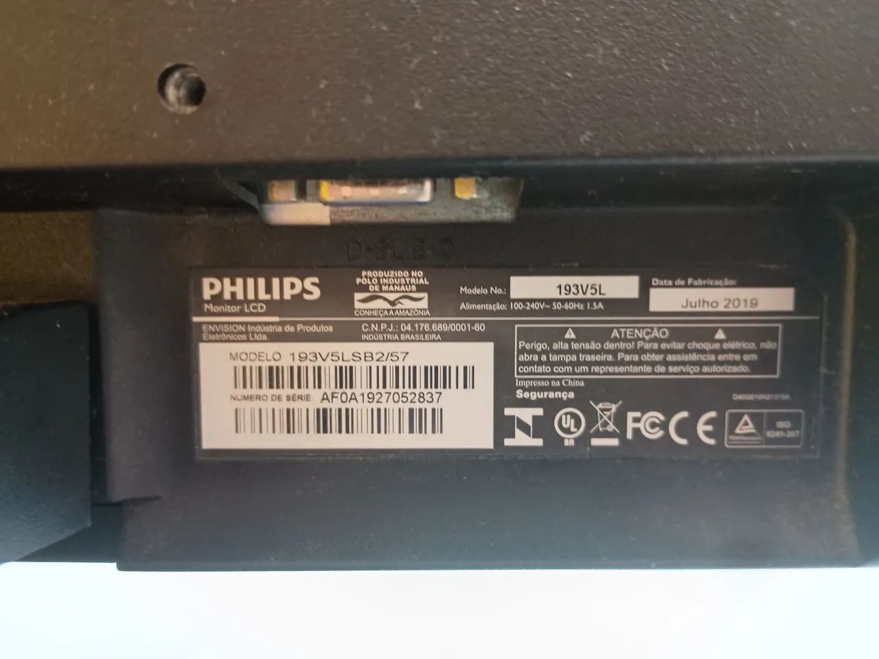 Monitor 19" LCD Philips. Usado funcionando perfeitamente. - Foto 5