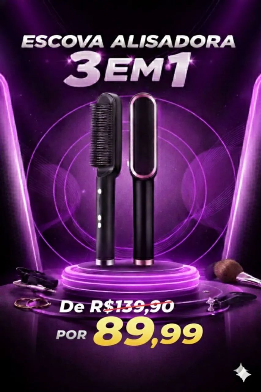 Escova alisadora 3 em 1 - Foto 5