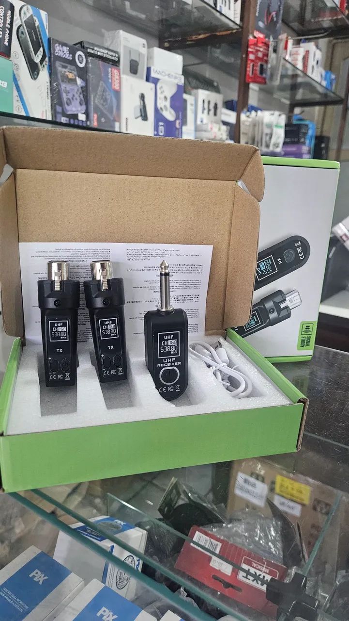 Kit receptor e transmissor sem fio para microfones UHF 