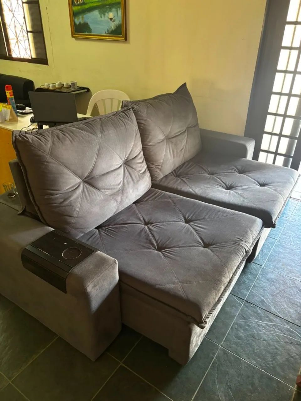 VENDO SOFÁ RETRATIL 3 LUGARES - Foto 2