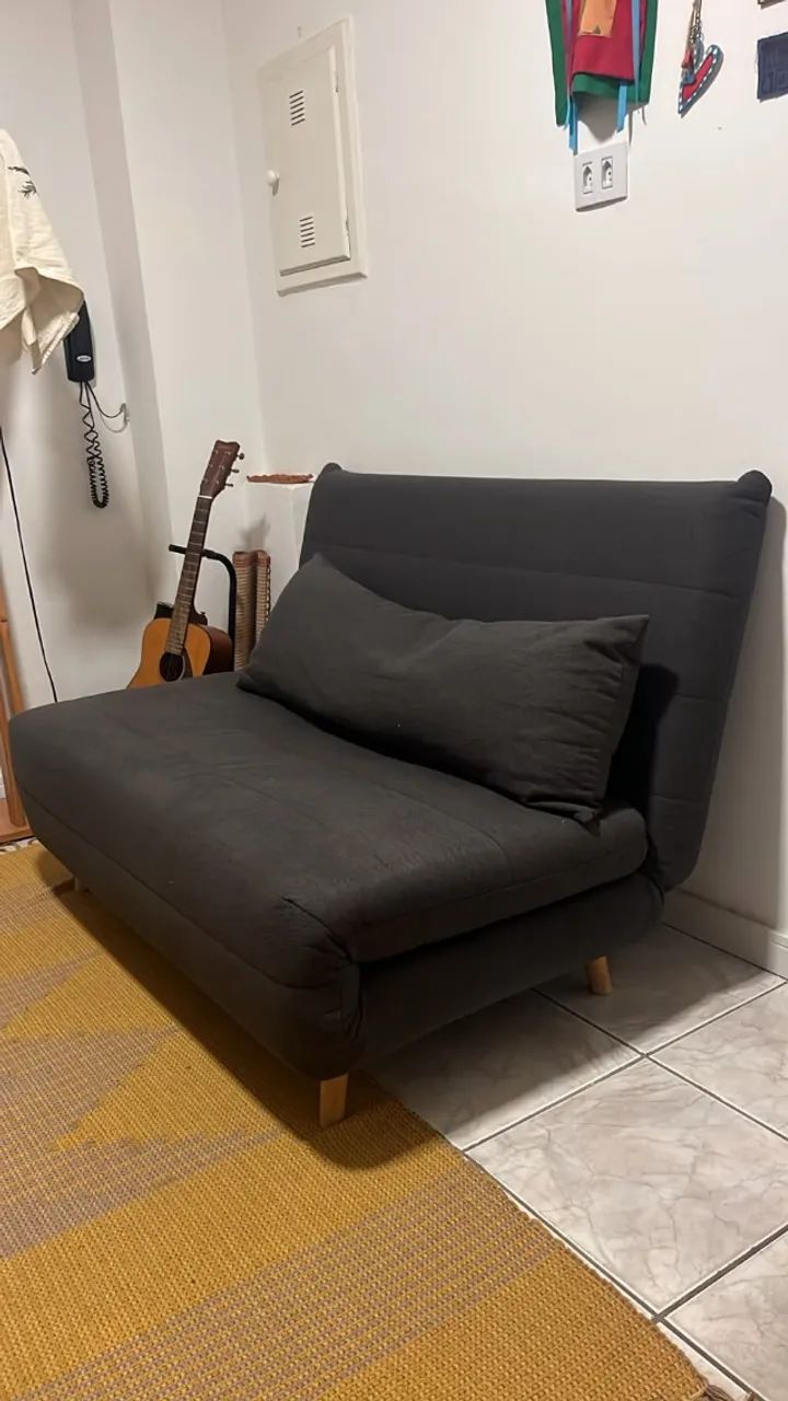 Sofá-Cama 2 Lugares Casal Cinza Escuro - Foto 3