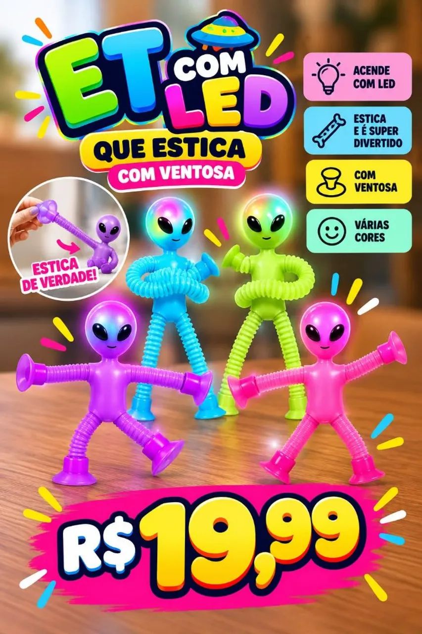 Brinquedos Squishy, Bola Spinner, E.T Estica e Puxa e muito mais  - Foto 3