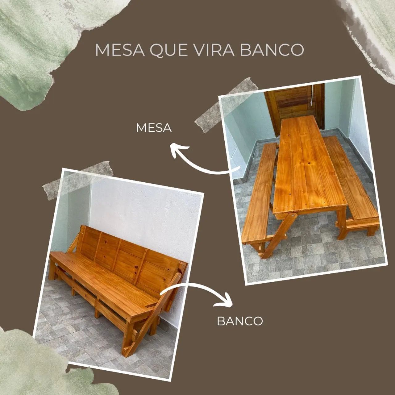 Mesa que vira banco 
