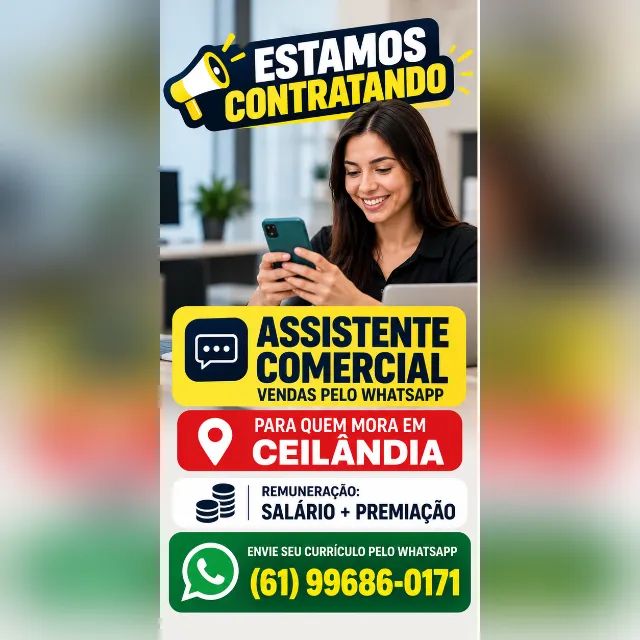 Contrata-se assistente comercial