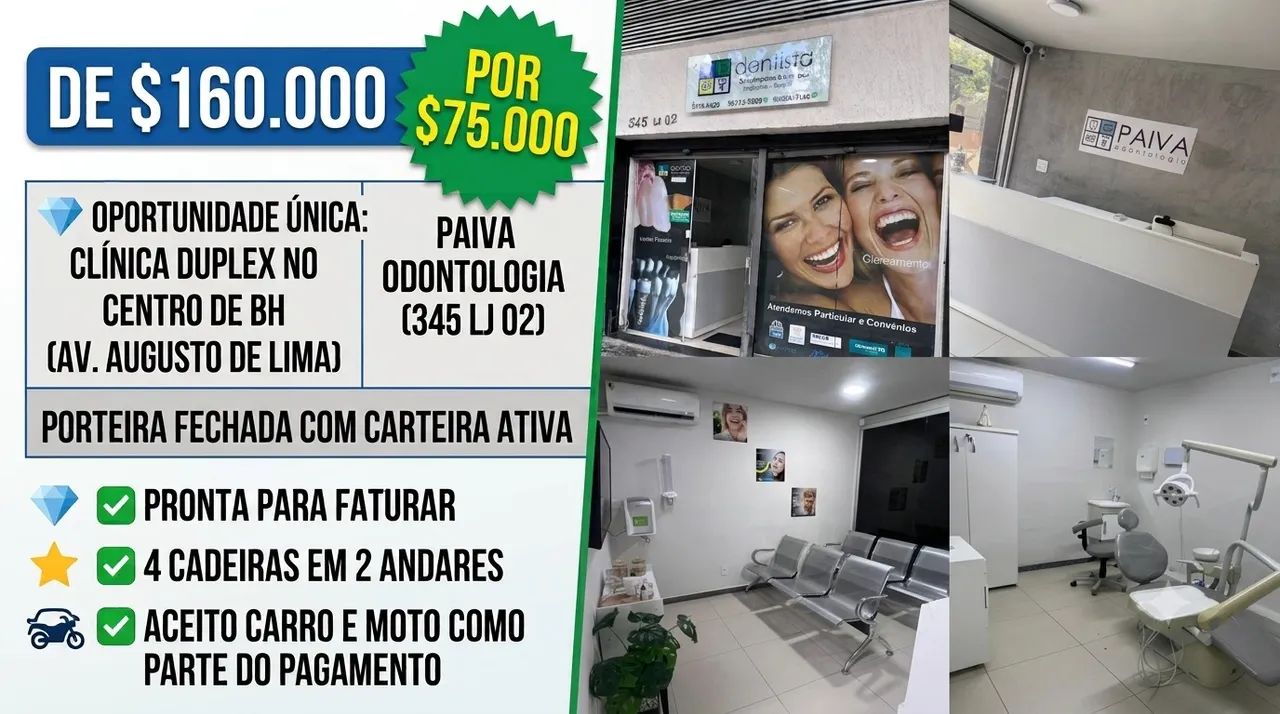 Clínica  Odontológica Oportunidade Única Centro BH 4 cadeiras