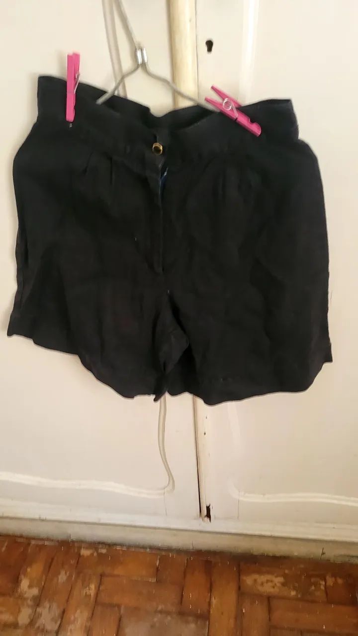 Short preto linho p
