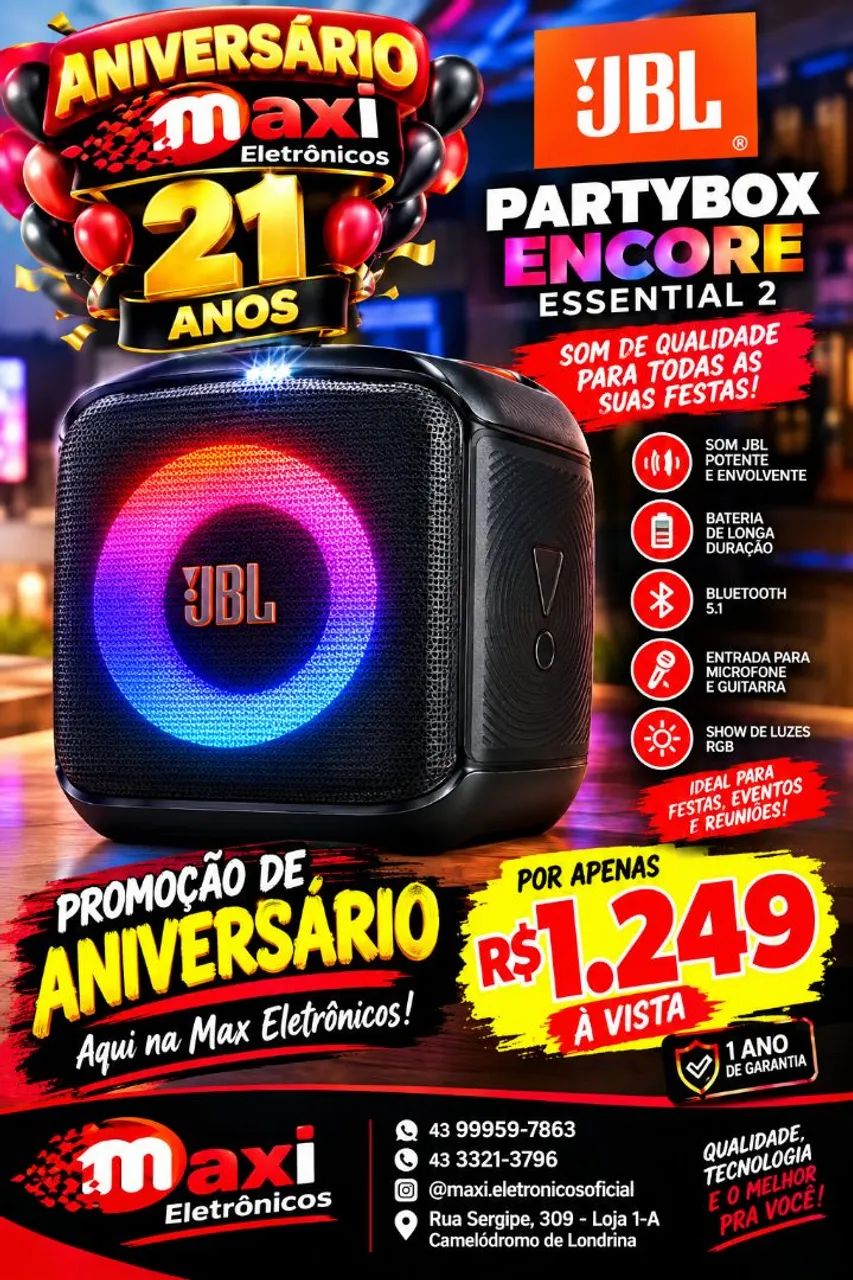 MEGA PROMOÇÃO ? PARTYBOX ENCORE ESSENCIAL 2 