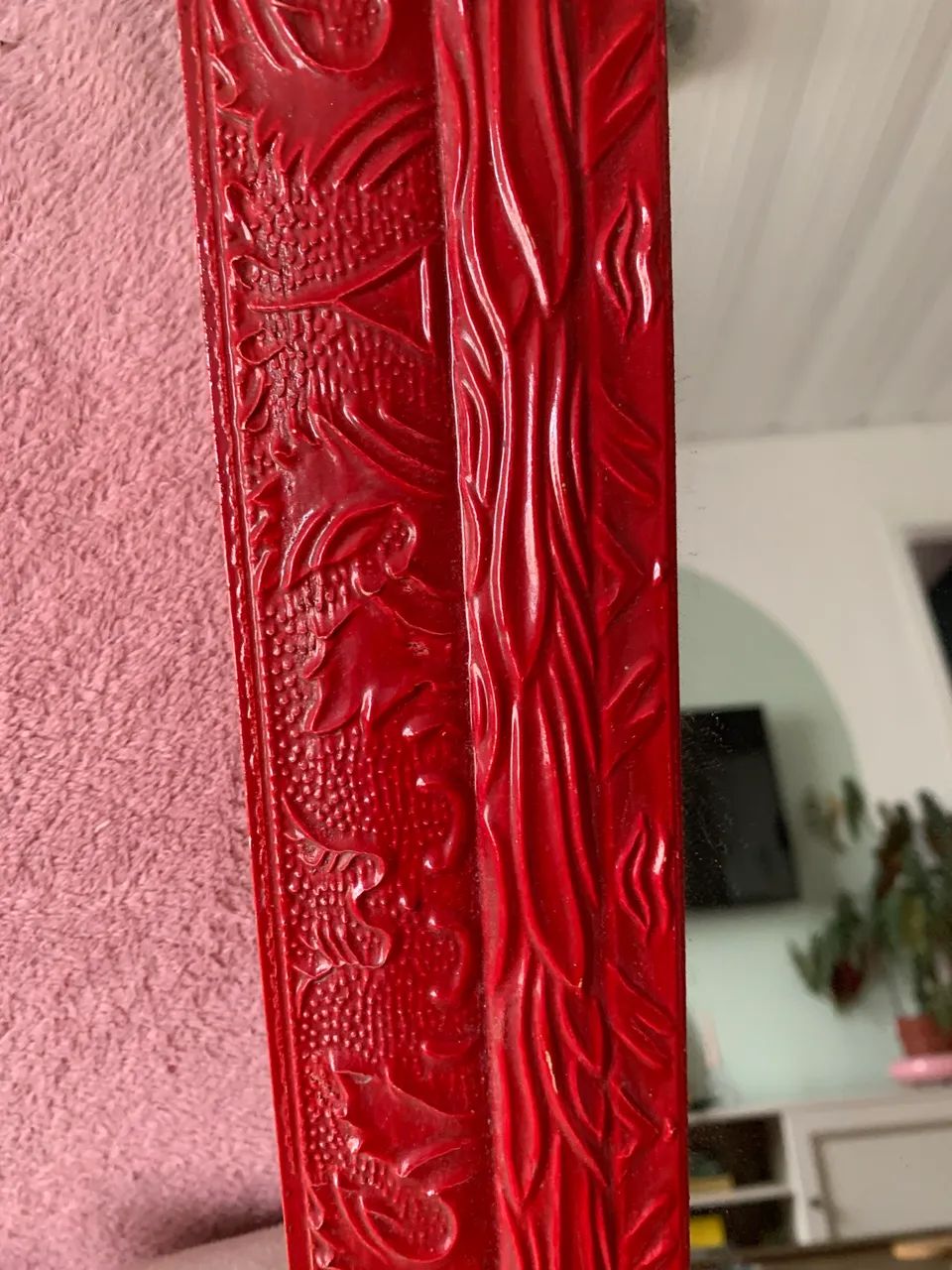 Espelho vermelho retangular 110x60 - Foto 2