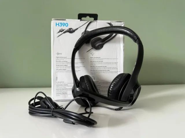 Headset com fio USB Logitech H390 Preto444676724544000002
