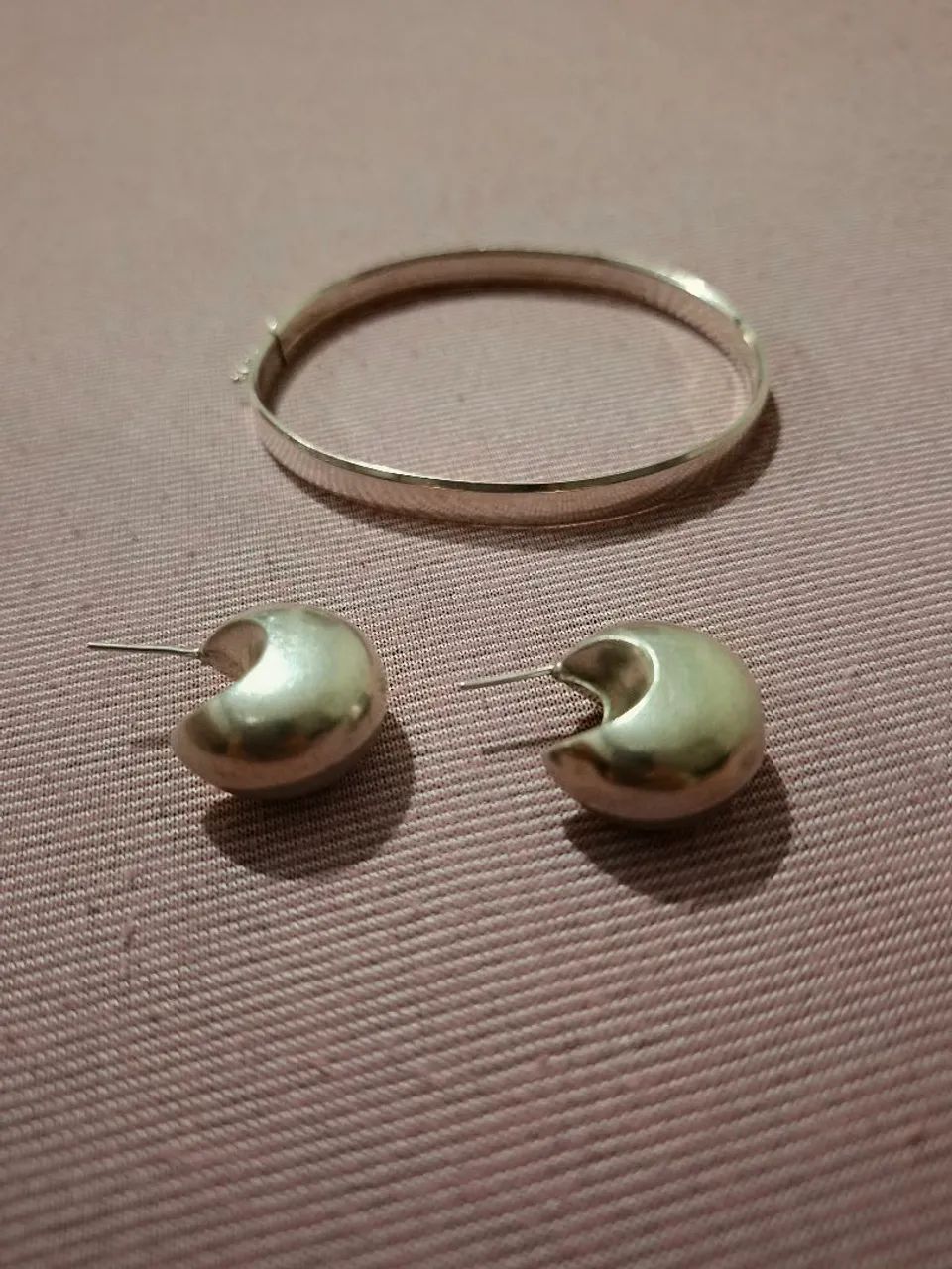Conjunto bracele e brincos de prata - Foto 2