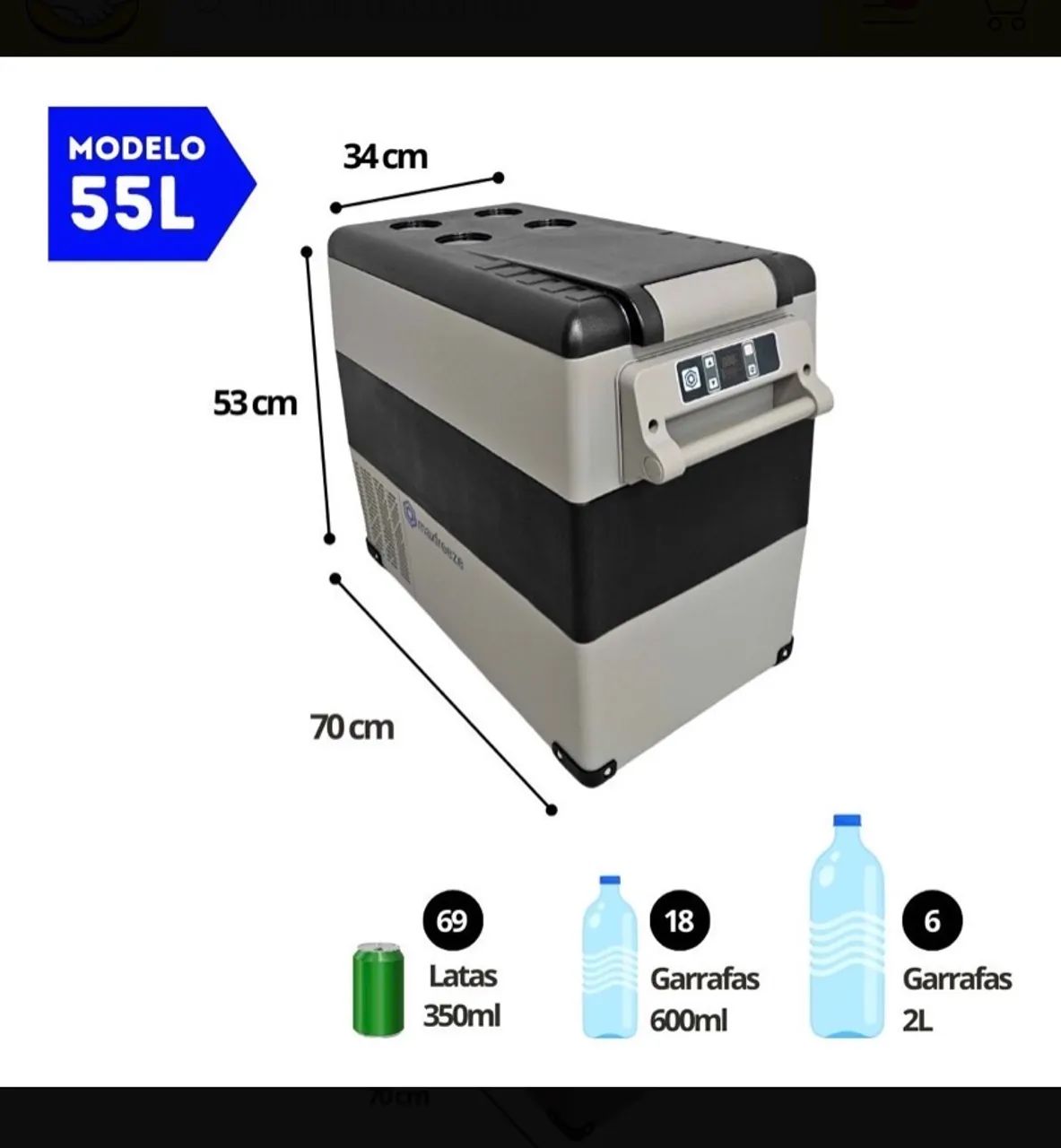 Geladeira Portátil 55l 12v/24v 110v/220v - Foto 4