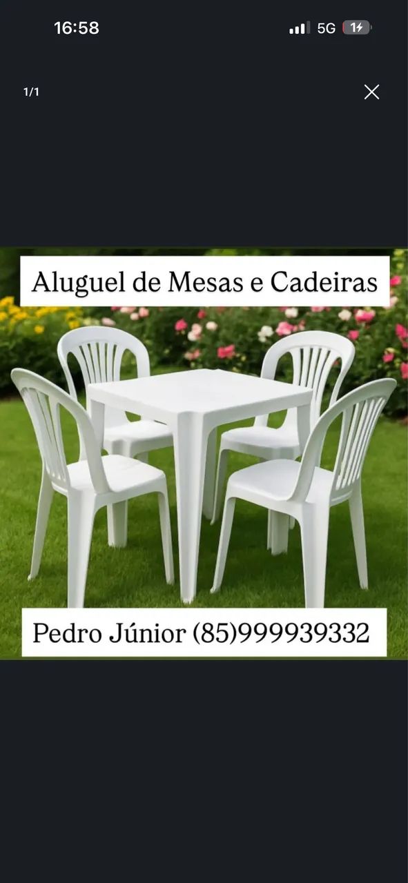 ALUGUEL DE MESAS E CADEIRAS 