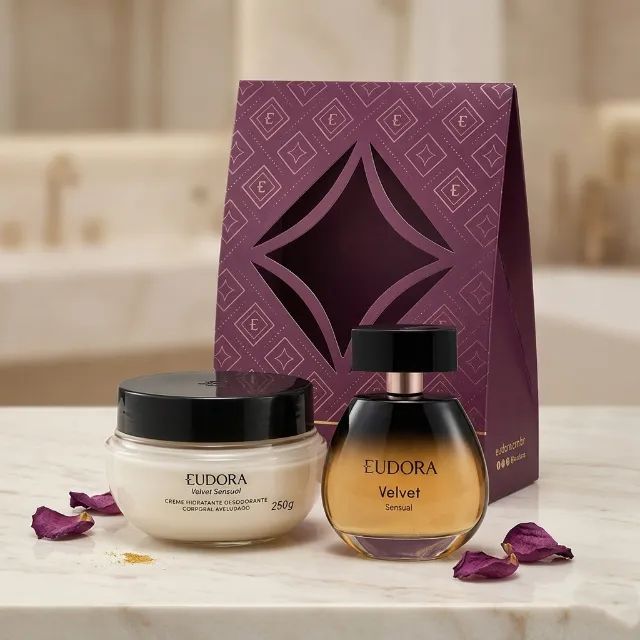 Kit Presente Eudora Velvet Sensual Perfume + Hidratante 250g - Foto 3