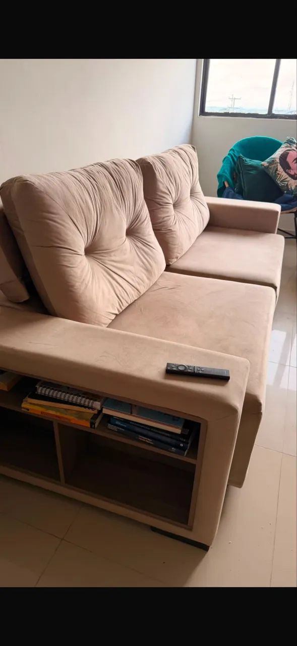 Sofá retrátil bege  - Foto 2
