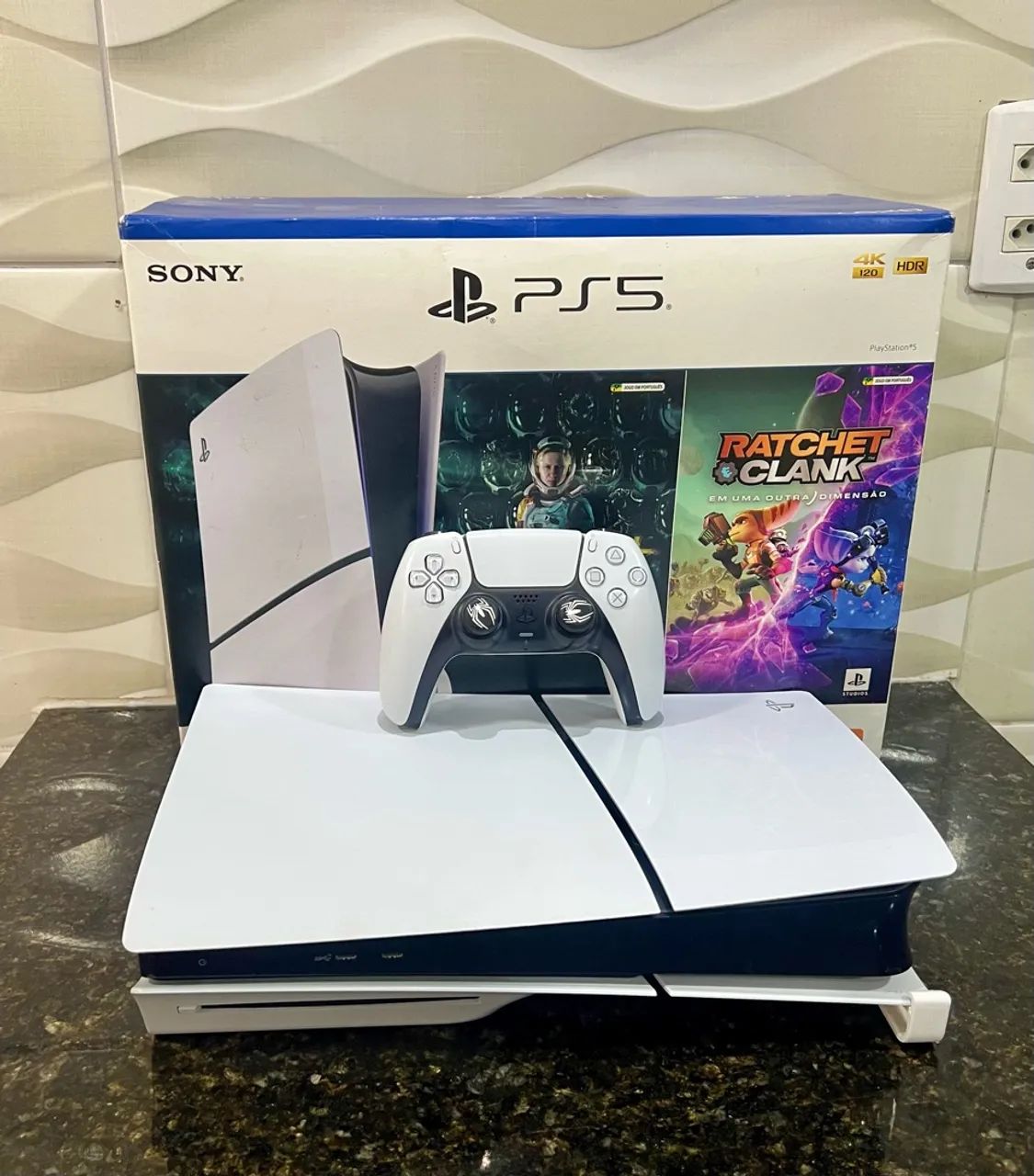 PS5 SLIM COM LEITOR DE DISCO E JOGOS