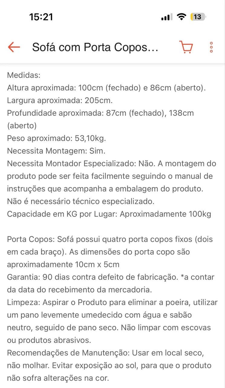Sofá Reclinável com porta Copos *novo* - Foto 5
