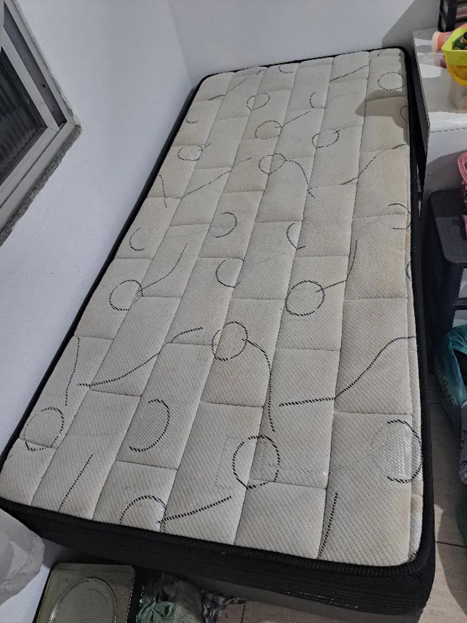 Cama box baú e colchão ortobom pró força 100% espuma