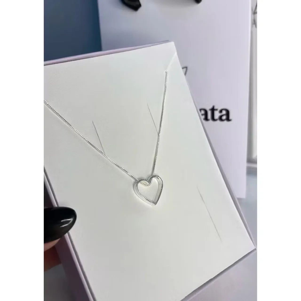 Colar coração prata 925 legítima  - Foto 2