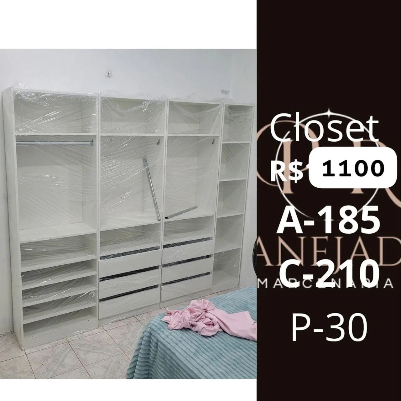 Closet a pronta entrega com fundo! Todo completo 