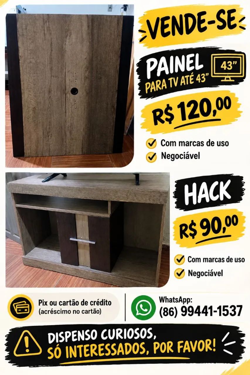 Painel 43" e hack