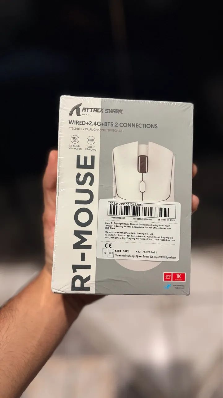 Mouse Gamer Attack Shark R1 Branco - Lacrado - Foto 2