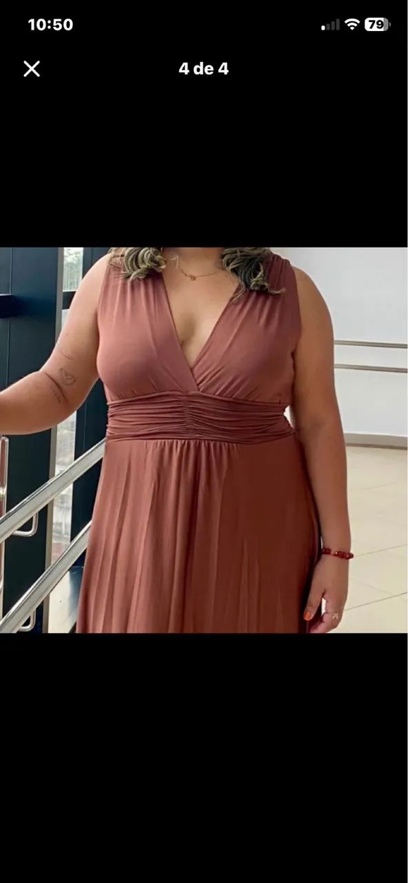 Vestido social marrom  - Foto 4
