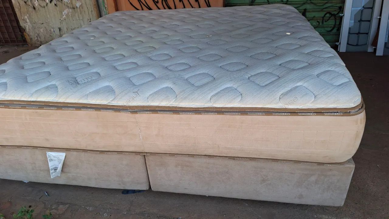 Cama box super king size colchão simons molas ensacadas bambu 