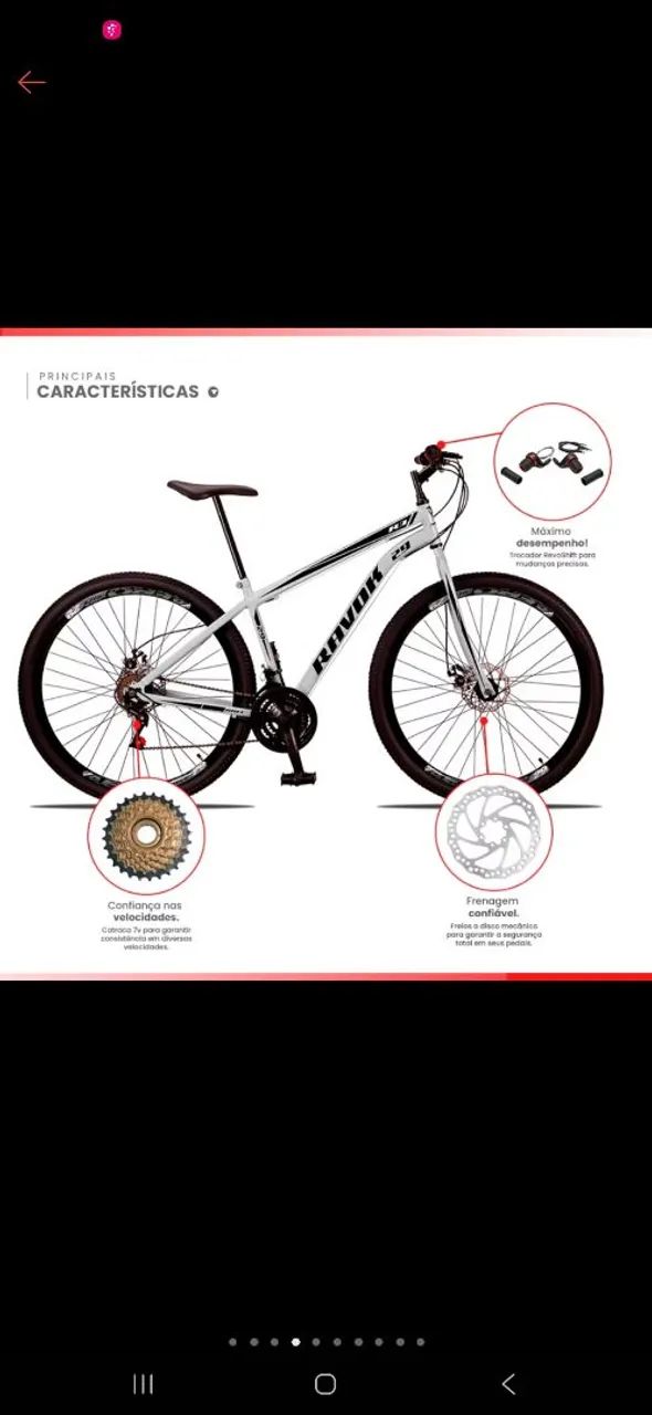 Bicicleta aro 29 com freio a disco, nova na caixa 