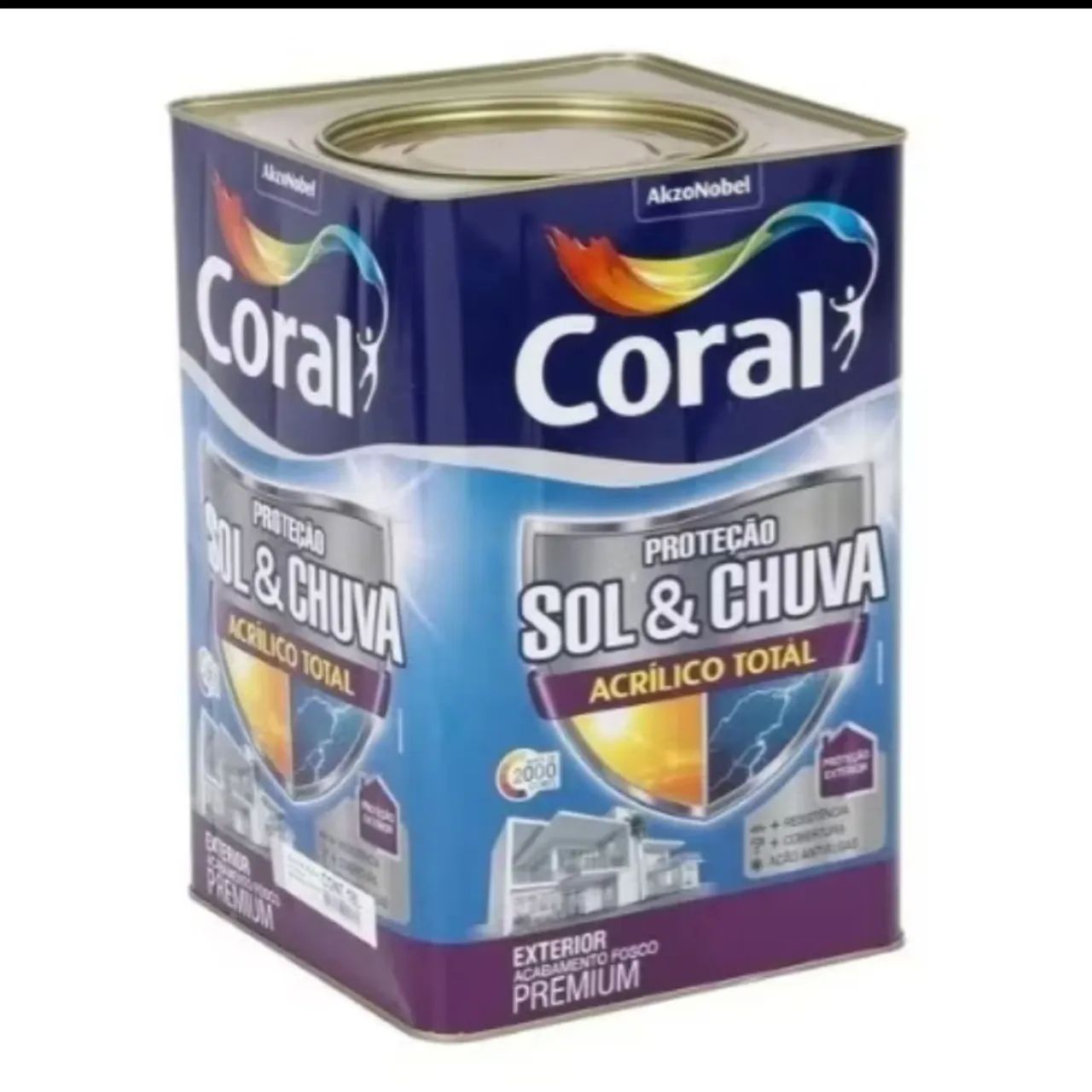 Lata de tinta Coral Premium Sol & Chuva Branco 