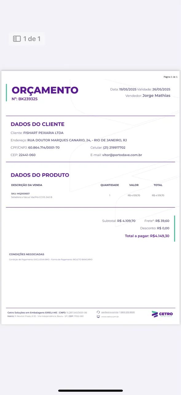 Seladora a Vacuo Cetro - Foto 2