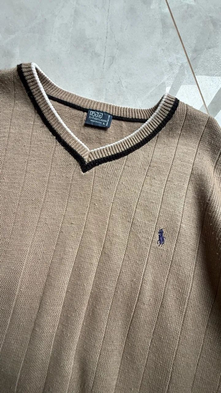 Suéter bege polo - tamanho G