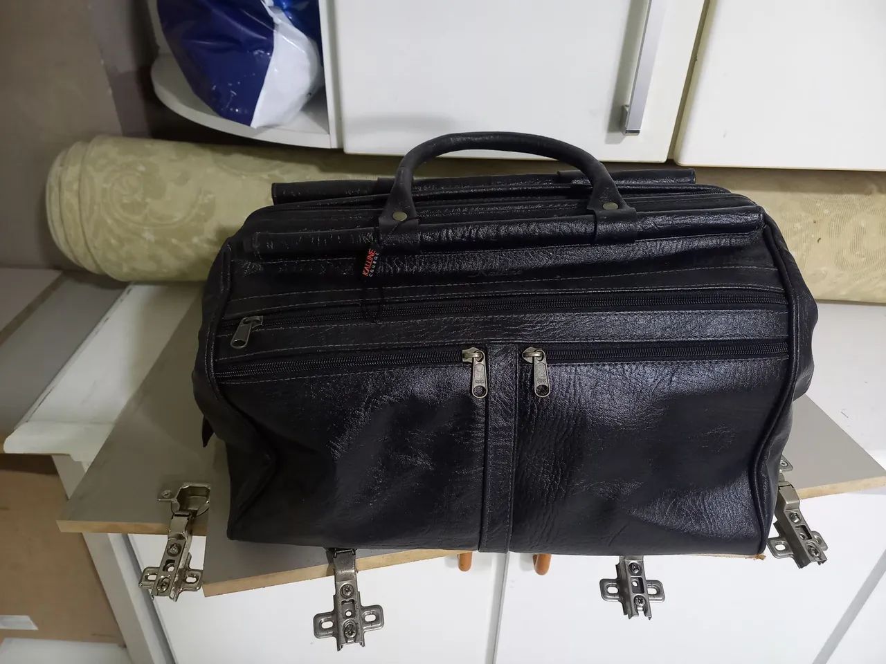 Bolsa de viagem em couro natural - Foto 2