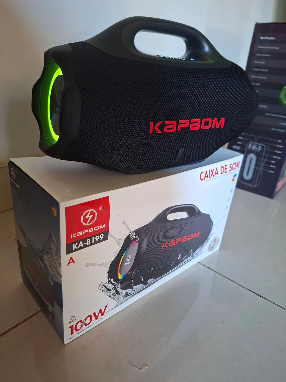 Caixa de som Bluetooth boombox 100w kapbom  - Foto 3