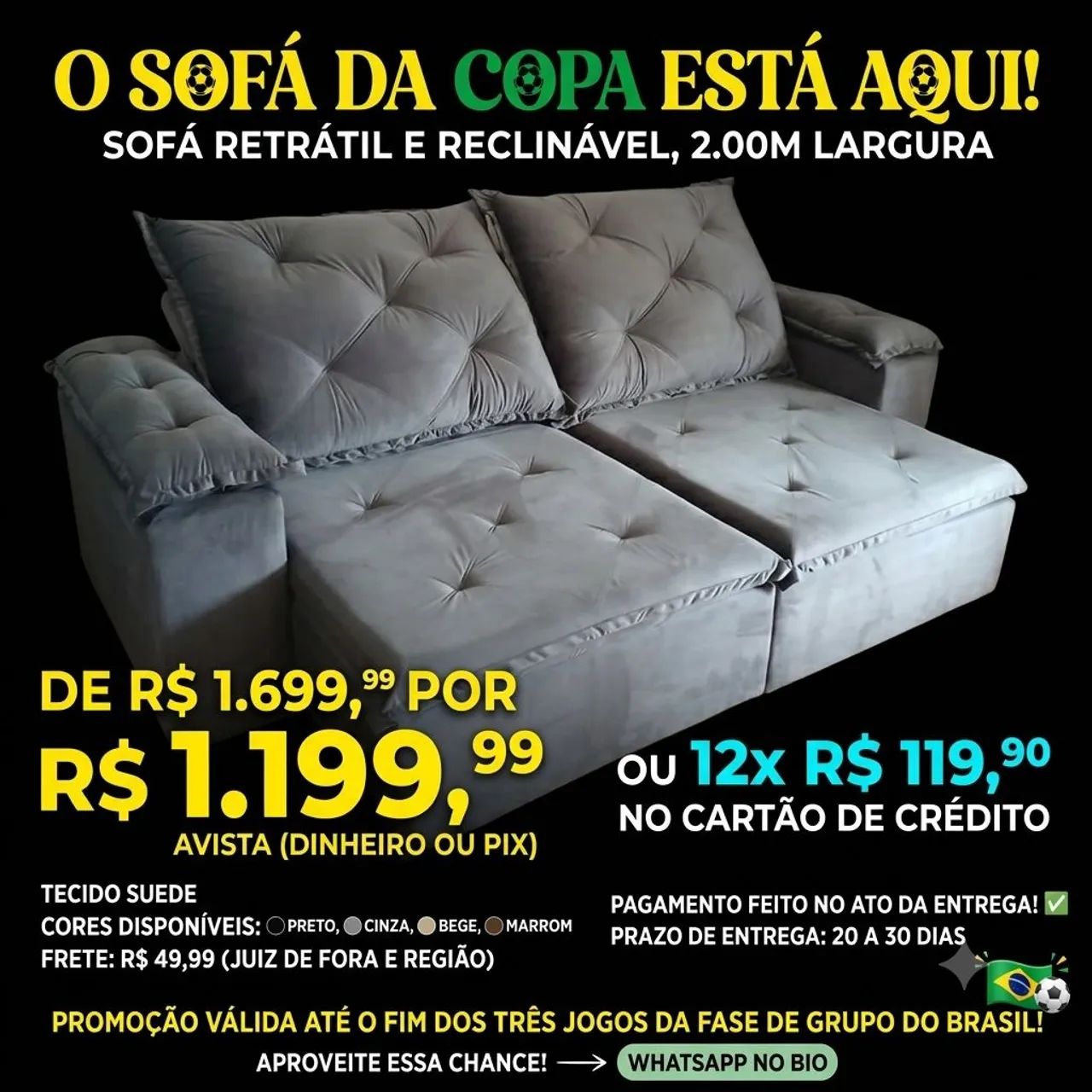 Sofás retrátil e reclinável direto da fábrica  - Foto 2