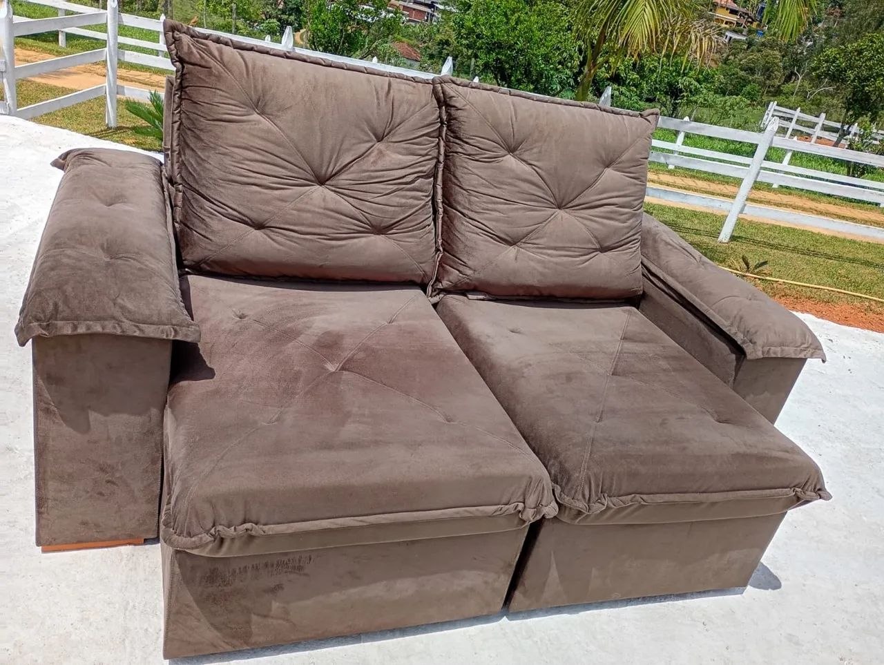 Sofa retratil 2m marrom top !!! - Foto 5