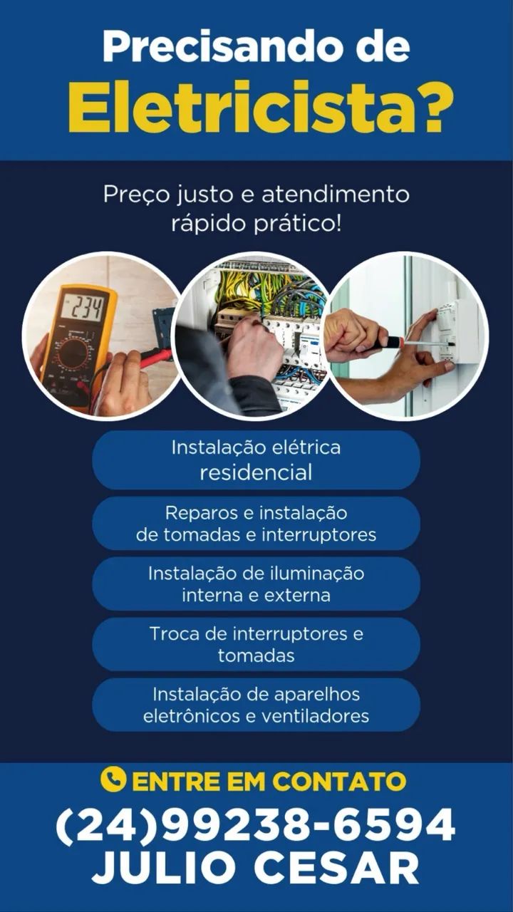 Eletricista residencial. 
