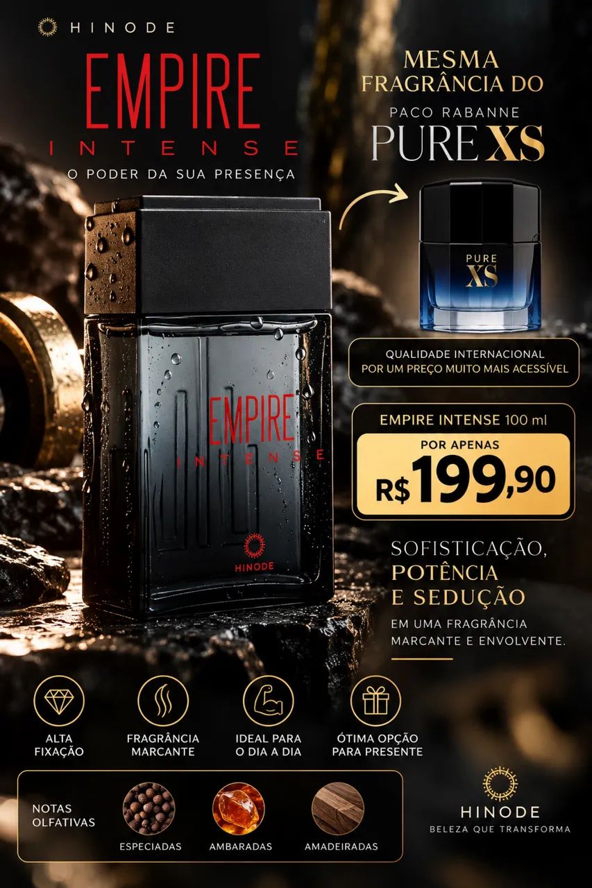 ? Perfume Empire Intense 100ml HINODE | Para Quem Prefere Ser Lembrado Pelo Perfume