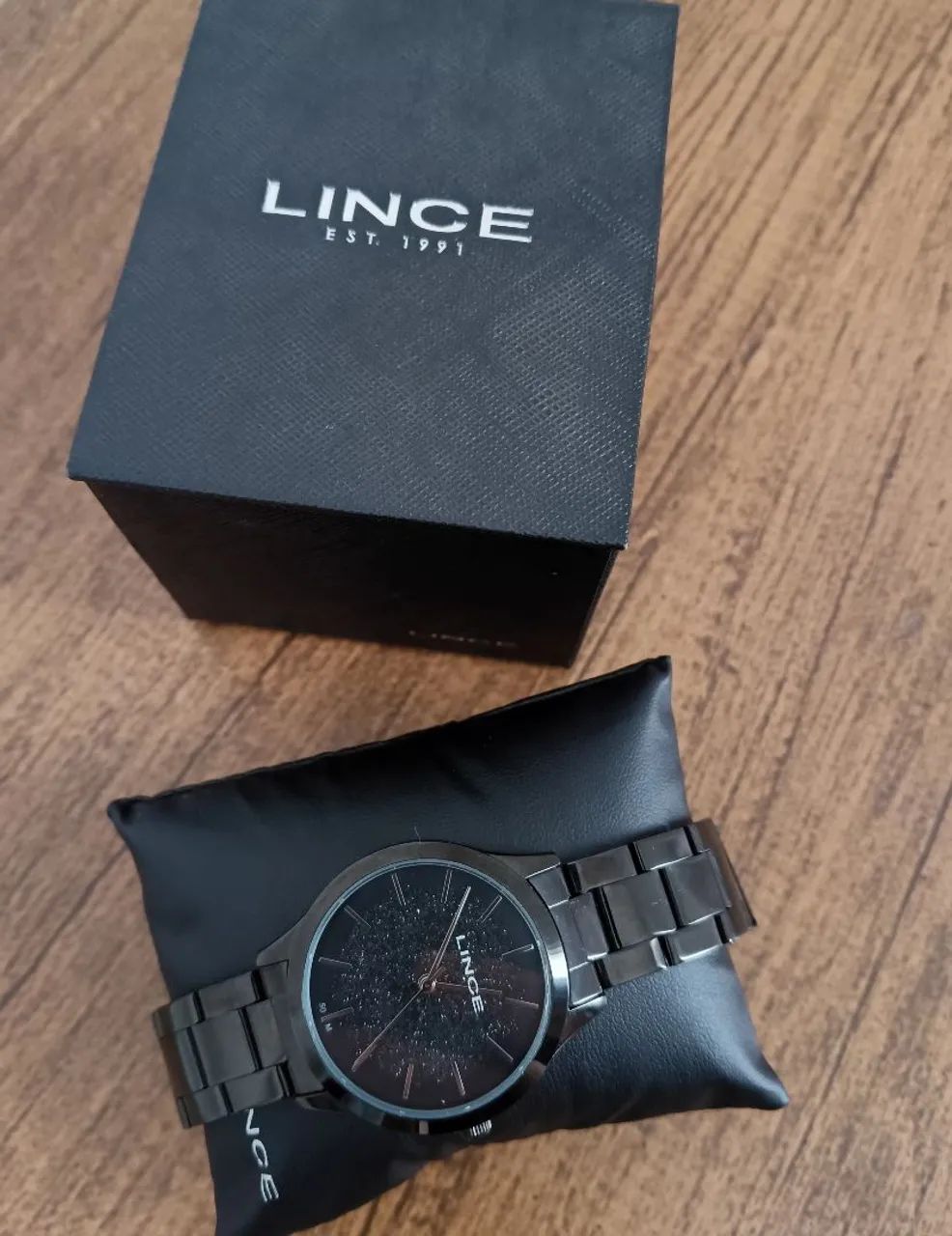 Rel ógio feminino lince preto - Foto 2