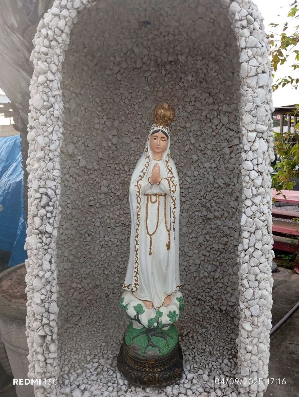 Imagem Nossa senhora de Fátima 60 em concreto cimento - Foto 2