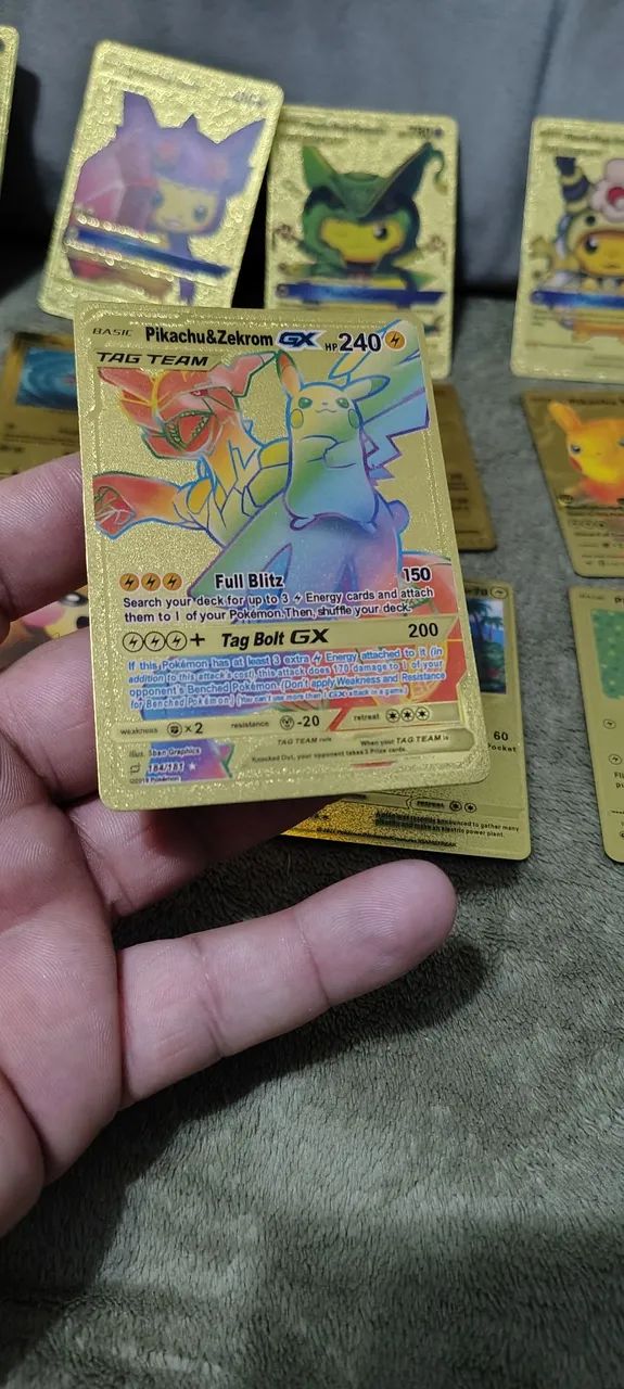 cartas pokémon do pikachu douradas - Foto 4