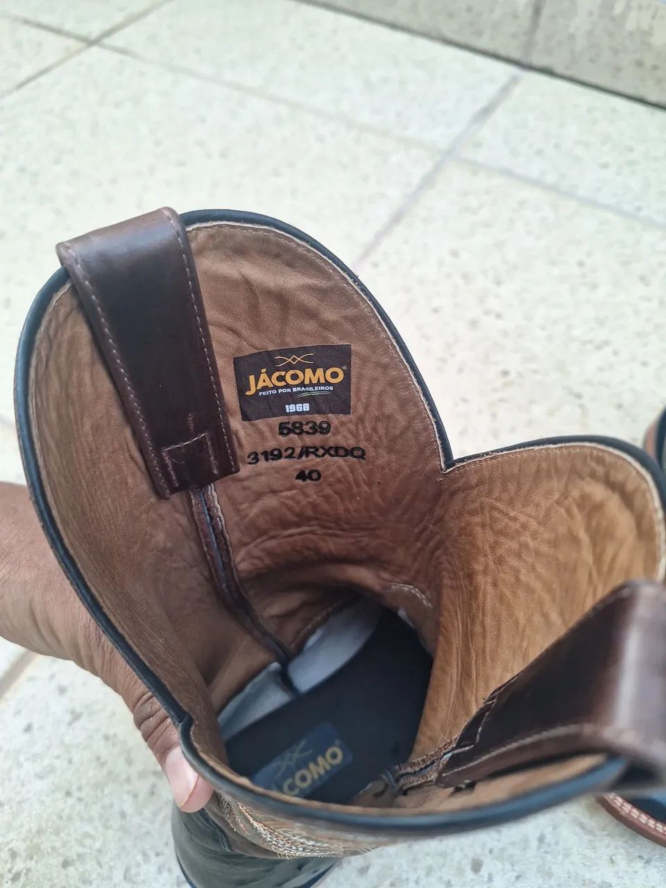 Bota Jácomo couro de avestrúz  - Foto 4
