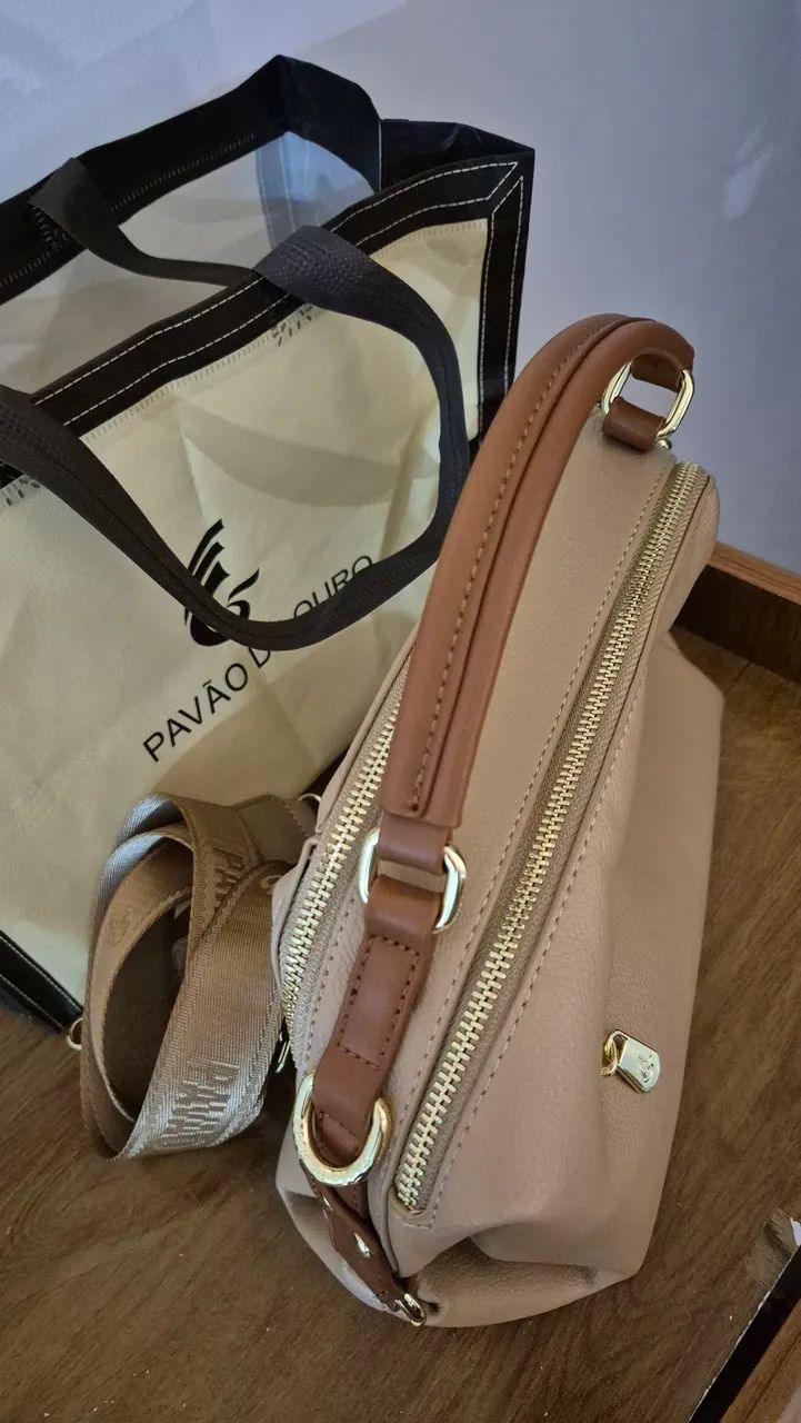 Bolsa Baú bege - Foto 3