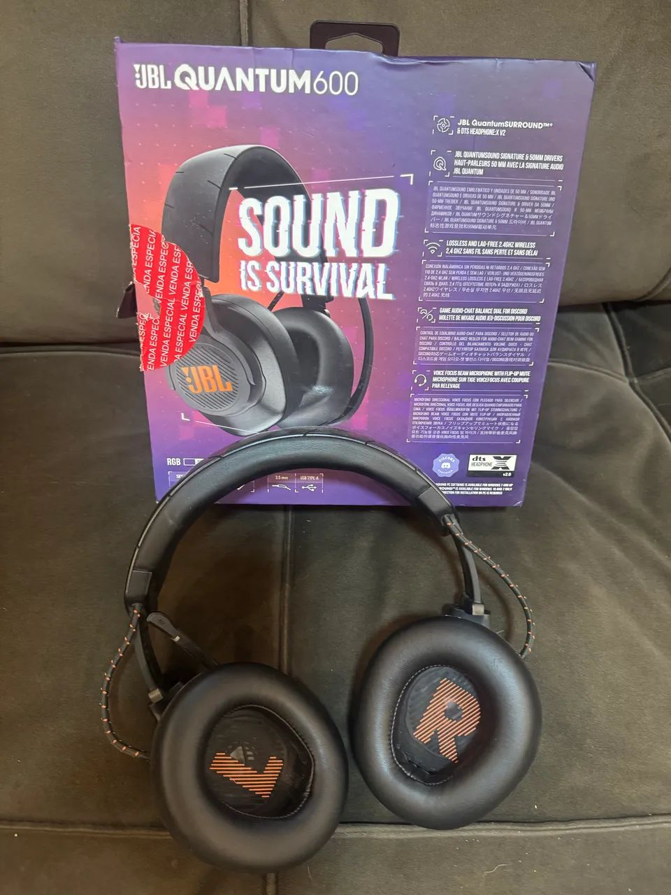 Headset Fone JBL Quantum 600 sem fio - Foto 2