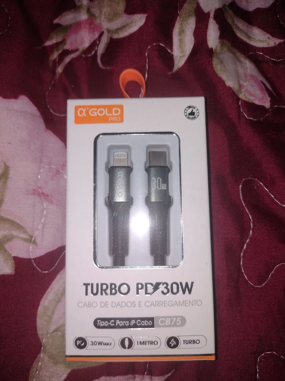 Cabo A'Gold Pro CB75 USB-C Para Lightning iPhone 30W Turbo 1M - Foto 2