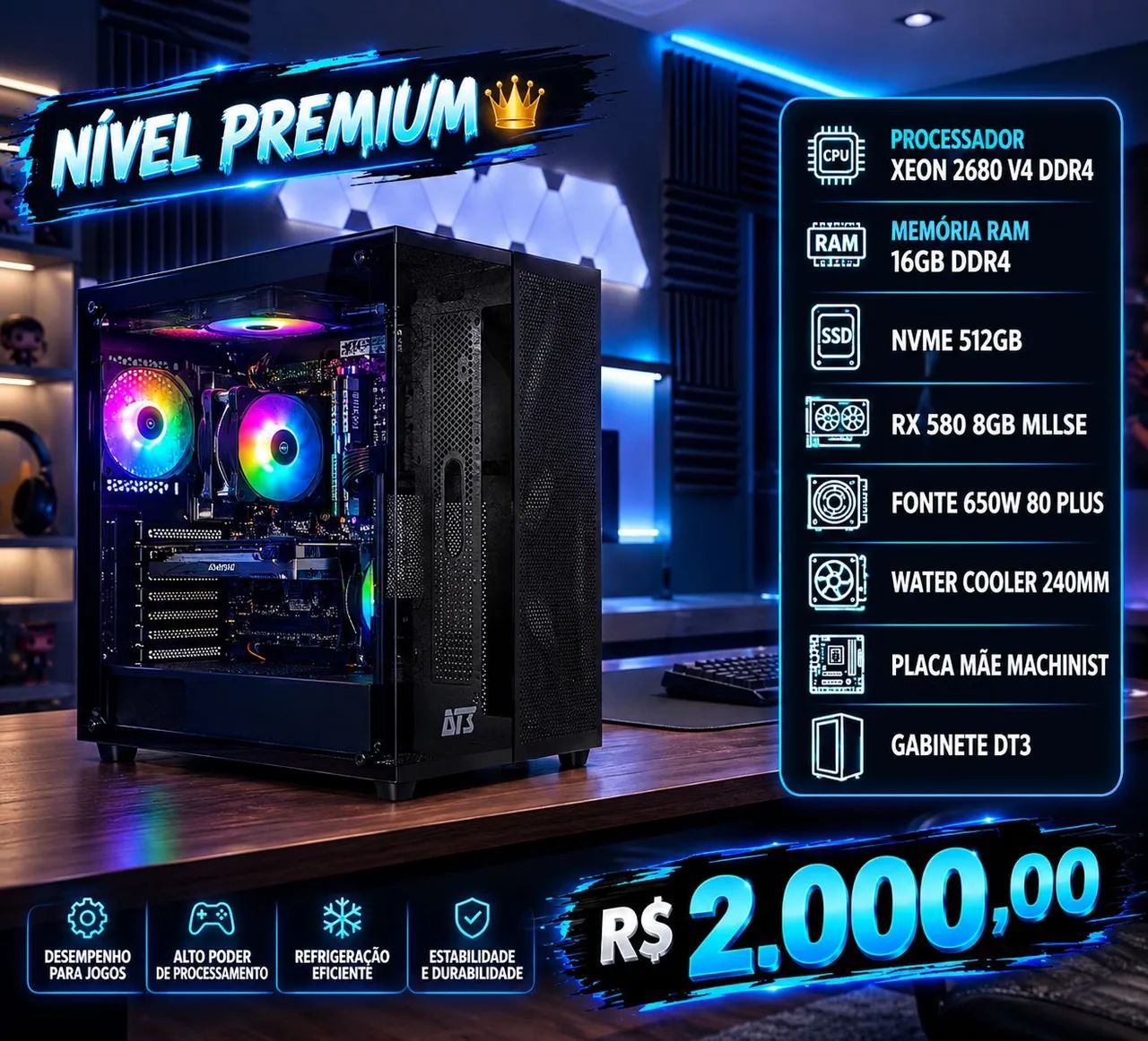 Pc Gamer Xeon 2680v4