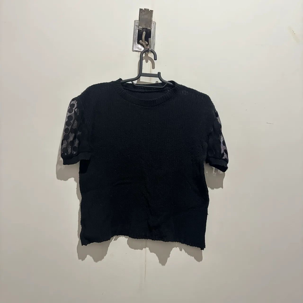 Blusa Feminina  Canelada  Manga Tulê   